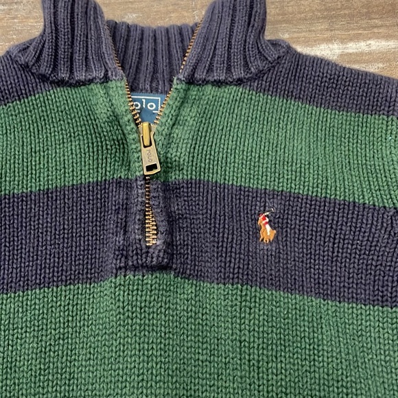 POLO by Ralph Lauren Green Blue Striped Sweater - Picture 3 of 5